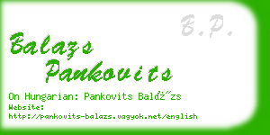 balazs pankovits business card